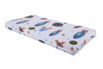 Somnart Saltea cu spuma poliuretanica Somnart Ortopedica 70x140, inaltime 10 cm, pentru bebelusi si copii, husa impermeabila, fermitate medie, model rachete (SALT.AV.OTP.070X140X10RCT) Saltea