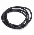 MIXFORM Zsinór Természetes Bőr Fonott Ékszerkészítéshez, Fekete, 5mm, 1m (13WB18225)