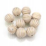 Mixform Akril gyöngyök, Kerek, Arany mintás, Szín: Bézs 16.5x16mm 10db (13WB14405)