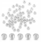 Mixform Tibeti stílusú fémgyöngyök, kerek, ezüst, 4mm, lyuk 1mm, 200db (5WB4891)