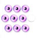 MIXFORM Kaboson üveg, szem, kerek, barkácsoláshoz, lila, 10x3.5mm, 10db (13WB30354)