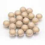 Mixform Akril gyöngyök, Kerek Lapos, Arany Mintás, Bézs 15x11.5mm 20db (13WB14339)