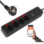 BLOW Intelligens Tápelosztó Hosszabbító WiFi Tuya 3M 4 Aljzat 2x Usb Usb-c (98-421#)