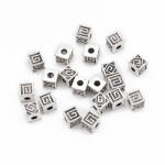 MIXFORM Távolsági gyöngyök, Tibeti stílus, Ötvözet, Ezüst, 5.5x5.5x5.5mm, 20db (13WB12761)