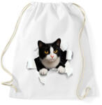 printfashion cica kitőr - Sportzsák, Tornazsák - Fehér (17790497)