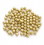 Mixform Akril gyöngyök, Lakkozott matt, kerek, arany, 10mm, 50g~85db (13WB14433)
