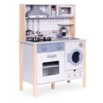 ECOTOYS Bucatarie copii Ecotoys, lemn, cuptor, masina de spalat, 5 accesorii, multicolor Bucatarie copii