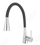 FERRO Zumba II konyhai mosogató csaptelep 2 funkciós flexibilis kifolyócsővel, fekete (FE-BZA42B)