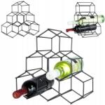 Vilde Állvány Fém fekete bor alkoholos könyvespolc szekrény boros polc 6 palack (0923995744875)