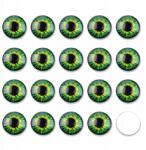 MIXFORM Kaboson Üvegszemek Kézműves, Kerek, Zöld, 12x4mm, 20db (13WB31436)