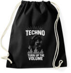 printfashion Techno - turn up the volume - Sportzsák, Tornazsák - Fekete (17734018)