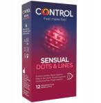CONTROL Sensual Dots & Lines 12 db domború textúrájú óvszerek (D-223197)