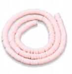 Mixform Öko Polimer Agyag gyöngyök, Handmade, Heishi, Rózsaszín, 6x1mm, 345db/40cm (13WB29980)