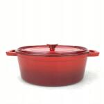 HENDI Zománcozott öntöttvas fazék 4L, 363x222x(h)110mm, piros (1017074)