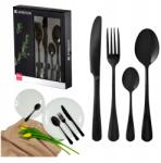 Ambition Evőeszköz Készlet 6 Személyre, Fekete, 24 Darabos Ambition Villa Kanál Kés (SZTUĆCE CZARNE)