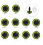 MIXFORM Játék- és játékbabaszemek, műanyag, sárga-zöld, 11mm, 10db (13WB31655)