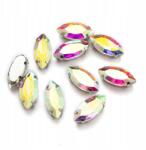 MIXFORM Varrható strasszok, Üveg/Réz, Lószem, Ab szín, 12x6mm, 10db