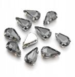 MIXFORM Varrható strasszok kosárban, üveg és sárgaréz, szürke, 12.5x8x5mm, 10db (13WB19725)