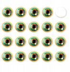 MIXFORM Kaboson Üvegszemek Kézműves, Tengerzöld, 12x4mm, 20db (13WB31432)
