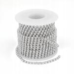 MIXFORM Dekorációs szalag cirkóniákkal, Ezüst/Kristály, 3.5mm, 9m/tekercs (13WB20952)