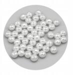 Mixform Gyöngyök Akril utánzat Gyöngyök Festett, Kerek, Fehér, 10x9.5mm, 25g~50db (13WB14130)