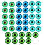 MIXFORM Kaboson üvegszem, kerek, 16x5mm, 4 szín, 40db/szett (13WB28013)