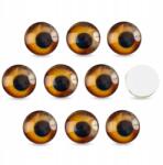 MIXFORM Kaboson Üvegszemek Kézműves, Kerek, Barna, 16x5mm, 10 db (13WB31433)