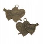 MIXFORM Medál Szív ötvözet fém 32x26mm 5db (14WB8800)