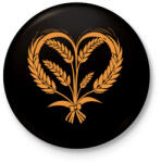 printfashion Búza szív - Kitűző, hűtőmágnes - Fekete (17855632)