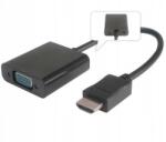 PremiumCord Hdmi-vga átalakító 3, 5 mm-es sztereó jack audio csatlakozóval, fekete (8592220013004)