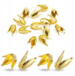 MIXFORM Kúpos dugókulcs gyöngyökhöz, vas, virág, 13x7x7mm, arany, 20db (14WB7973)