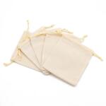  Ékszertartó tasak velúr, fehér, zsinórral, 12-12.6x10-10.2cm, 5db (13WB29682)