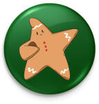 printfashion Mézeskalács csillag - Kitűző, hűtőmágnes - Sötétzöld (17835840)