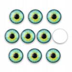 MIXFORM Kaboson Üvegszem Kézműves Kerek Világoszöld, 16x5mm, 10db (13WB31430)