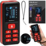 Qoltec Lézeres távolságmérő 50m LCD háttérvilágítású fekete piros ABS (50688)
