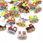 MIXFORM Fa gombok, Festett, Gőzmozdony, Színkeverék, 24x22mm 10db (14WB9613)