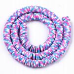 Mixform Heishi Polimer agyag gyöngyök, Handmade, Lila, 8x0.5-1mm, 300db/38cm (13WB30017)