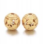 Mixform Üres Lótusz sárgaréz gyöngyök, tartós bevonat, matt, arany, 8x8mm, 2db (13WB28253)