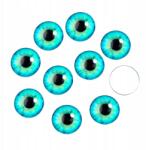 MIXFORM Kaboson szemek Üveg, Diy, Tengerzöld, 16x5mm, 10db (13WB27910)