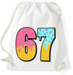 printfashion 67 meme - Sportzsák, Tornazsák - Fehér (17786897)