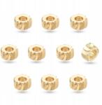 Mixform Sárgaréz gyöngyök, Twist, 18K aranyozott, 4x2mm, Lyuk 1.6mm, 10 db (13WB27323)