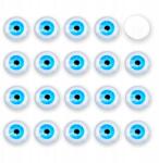 MIXFORM Kaboson Üvegszemek Kézműves, Kerek, Kék, 12x4mm, 20db (13WB31428)