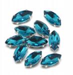 MIXFORM Varrható strasszok, Üveg, Sárgaréz alap, Lószem, Chirok 10x5mm, 10db (13WB19713)