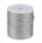MIXFORM Dekorációs zsinór Fémezett, Fonott, Ezüst, 1mm, kb. 100m/orsó (13WB27603)