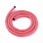 Mixform Heishi Handmade Polimer Öko Agyag gyöngyök, korong, 4x1mm, 375db/40cm/szál (13WB30334)