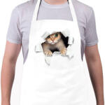 printfashion Cica kitőr - Kötény - Fehér (17780447)