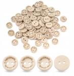 MIXFORM Fa gombok, kézműves, "Handmade", kerek, 15x3-3.5mm, 100db (13WB25204)