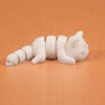  Kulcstartó gyerekeknek állatok 3D nyomtatás színes cica fehér flexibilis briliáns (kot leżący biały)