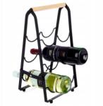 Artemis Állvány Fém Fekete Bor Alkohol Könyvespolc Szekrény Bortartó Polc 6 Palack (VD-229100)