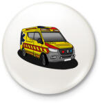 printfashion Mentőautó - Kitűző, hűtőmágnes - Fehér (17745573)